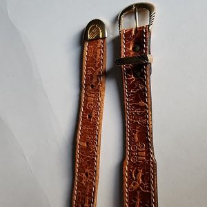 Vintage Tooled Genuine Leather Belt